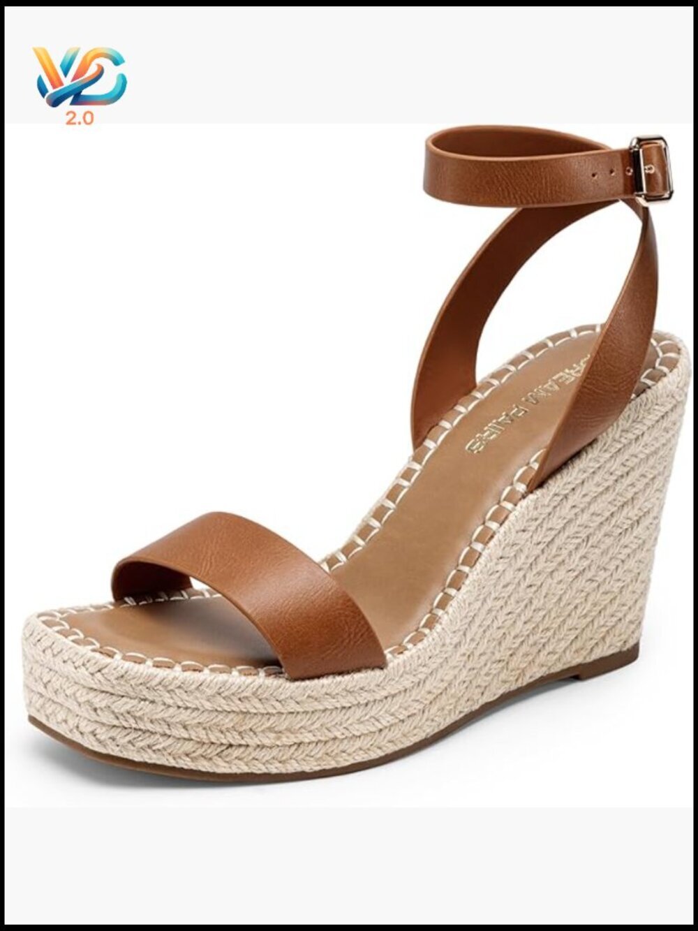 Open Toe Platform Wedge Sandals Adjustable Ankle Strap Summer Espadrilles
